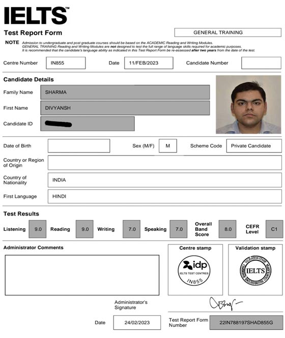 Ielts Test Results